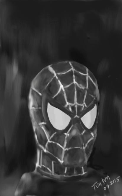 Spiderman head mobile sketch by Tuntun Dizon